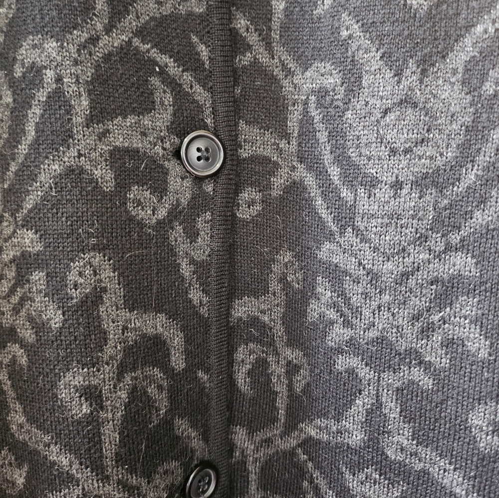 Dialogue, Merino Wool Blend Button Front Long Car… - image 3